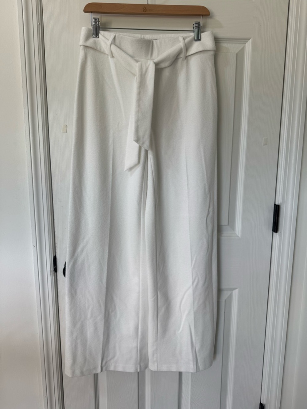 NYCC New York Clothing Co. White Wide Leg Belted Dress Pants - Small